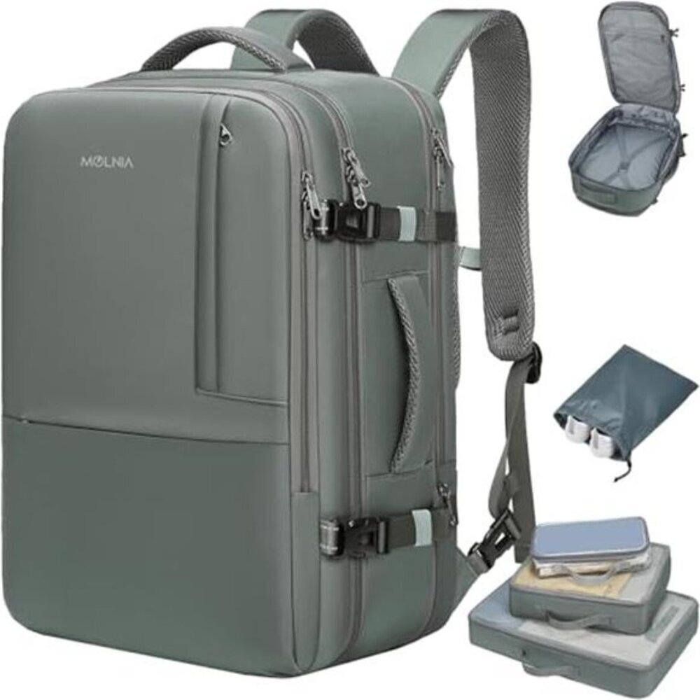 Waterproof Travel Backpack 50L Expandable Laptop Carry On